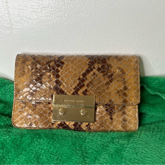 Michael Kors Brown Snake Print Purse - Picture 3 of 6